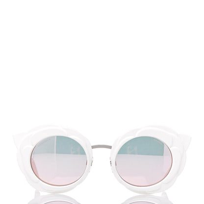 Chanel Round Camellia Sunglasses 71198 White 2 of 7