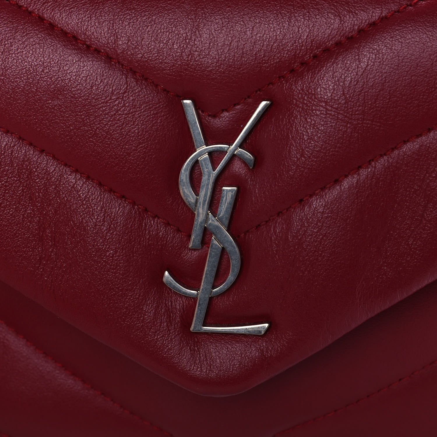 Saint Laurent Calfskin Y Quilted Monogram Toy Loulou Crossbody Bag New Lipstick 8 of 14