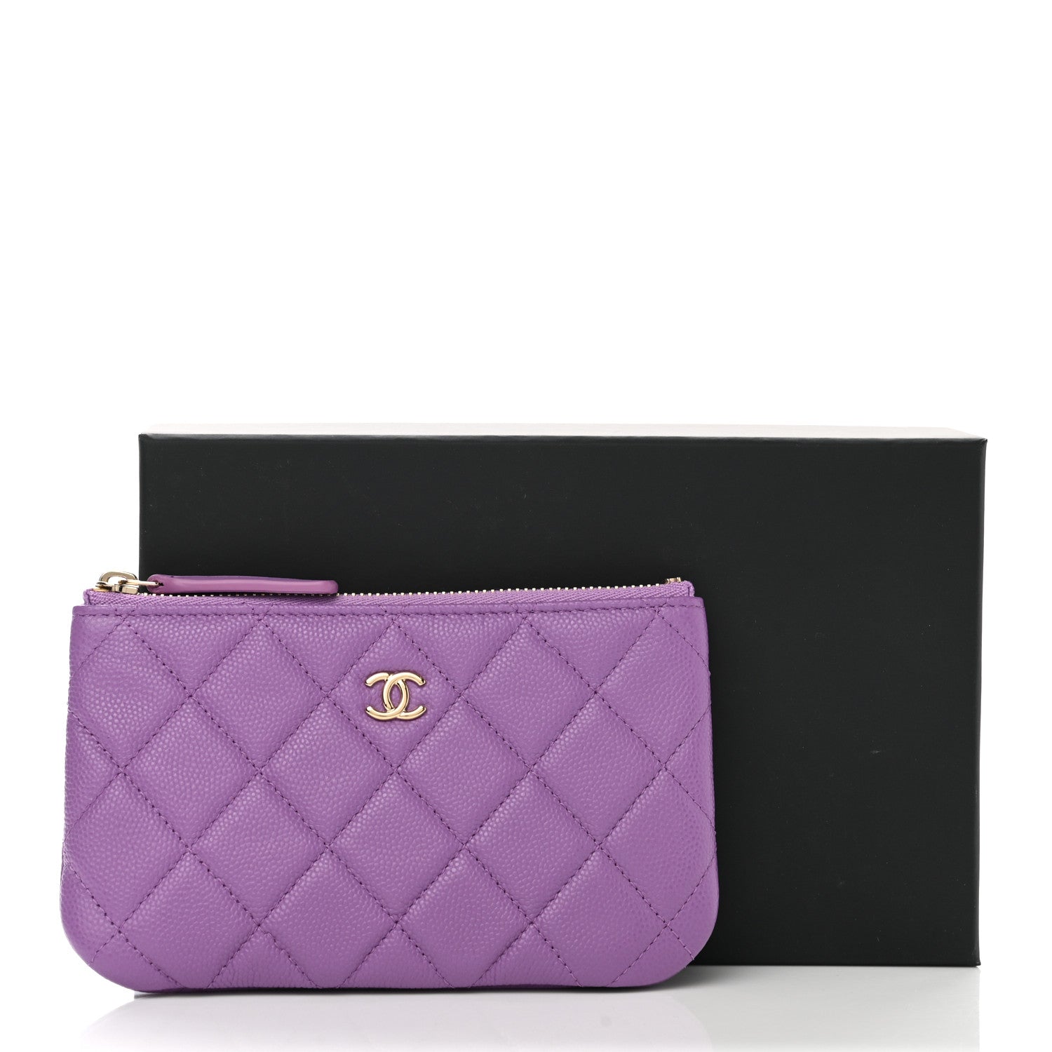 Chanel Caviar Quilted Small Cosmetic Case Purple 8 of 8