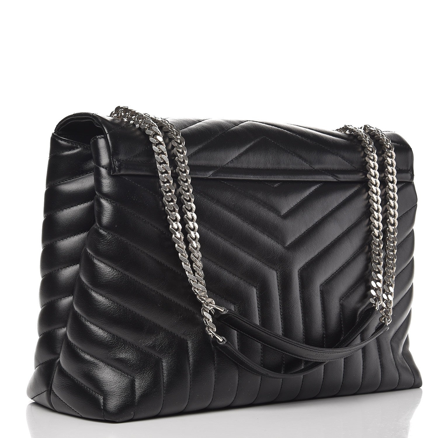 Saint Laurent Calfskin Y Quilted Monogram Large Loulou Chain Satchel Black 4 of 10