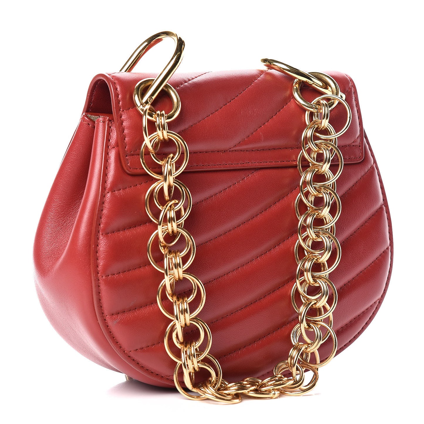 Calfskin Quilted Mini Drew Bijou Shoulder Bag Dahlia Red