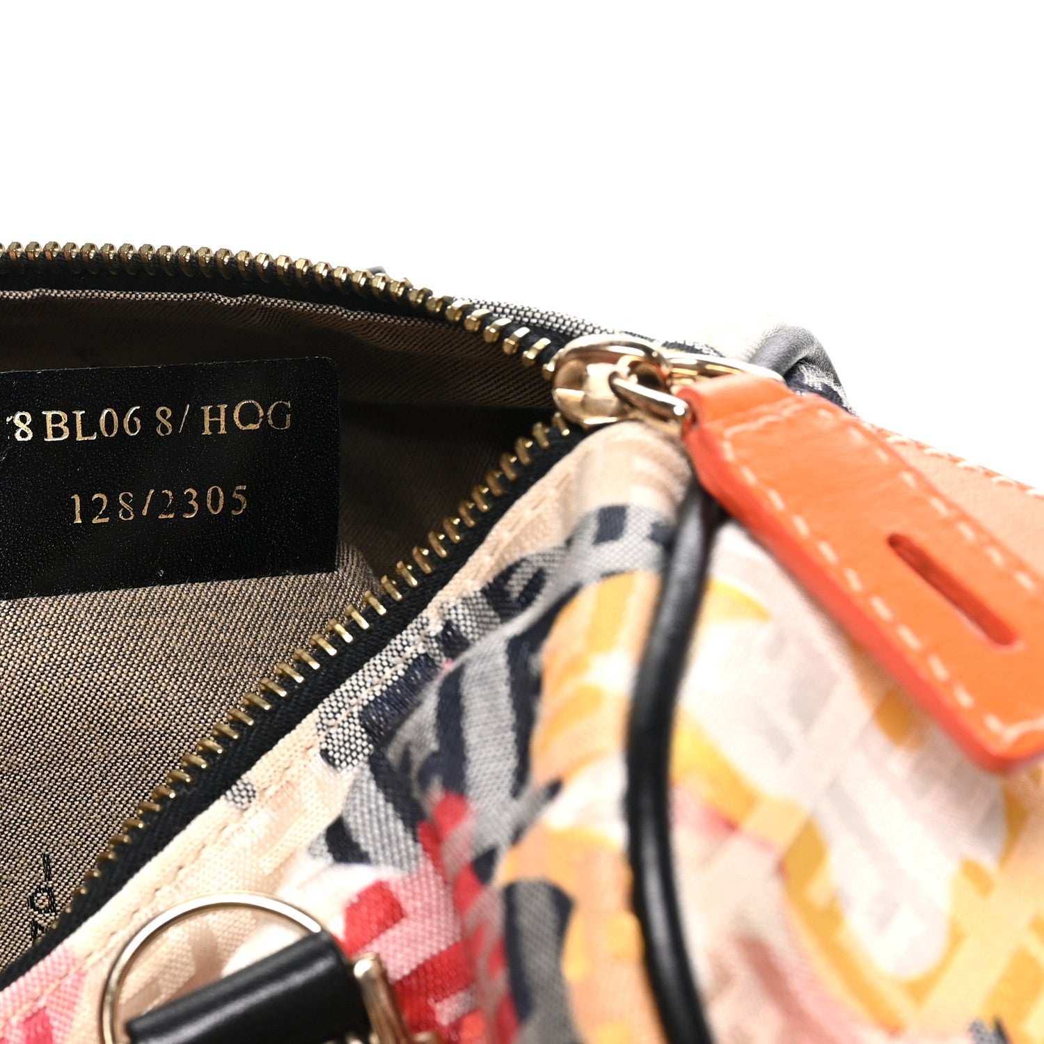 Fendi Zucchino Vitello Floral Forever Boston Multicolor Black 6 of 9
