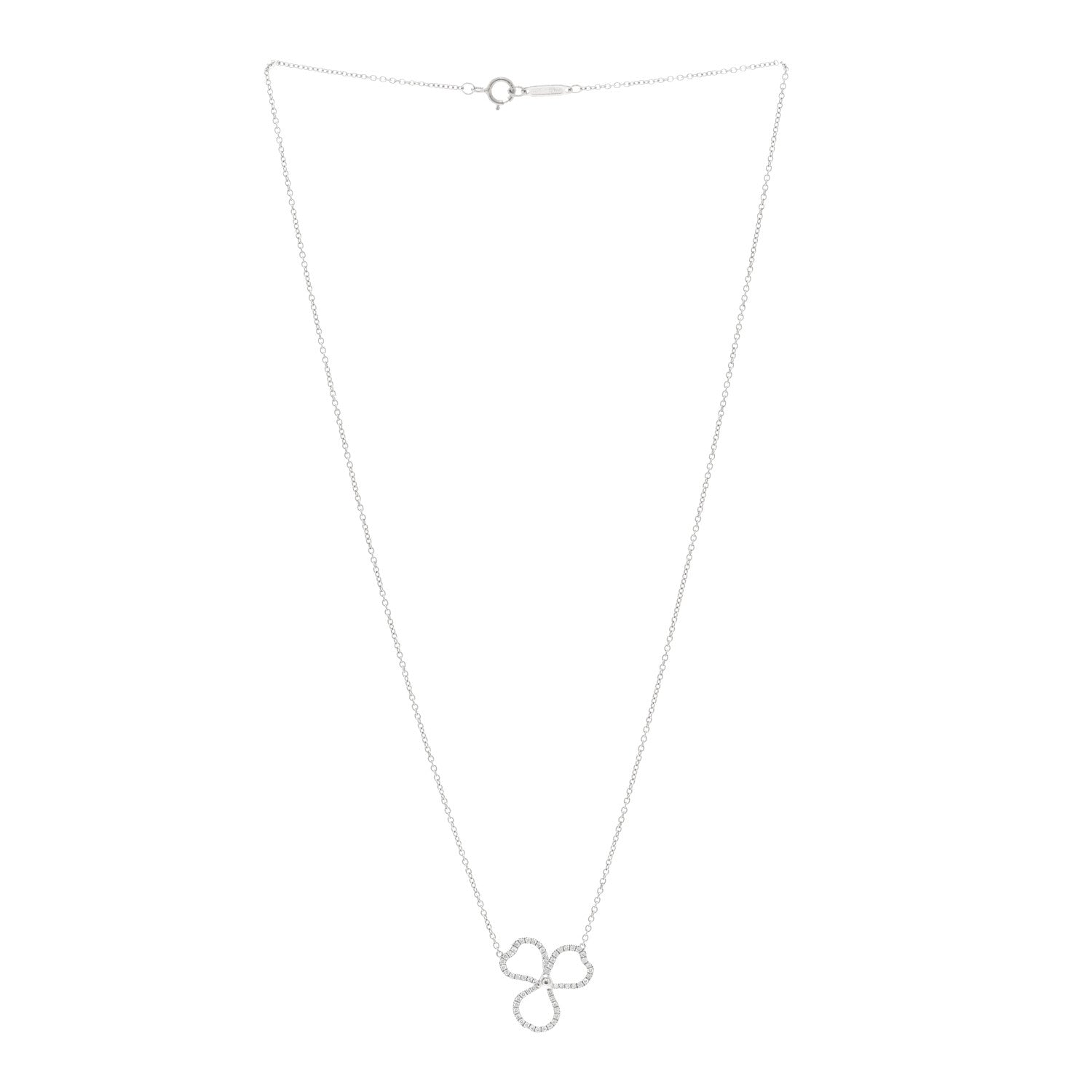 Tiffany Platinum Diamond Small Paper Flowers Pendant Necklace 3 of 4