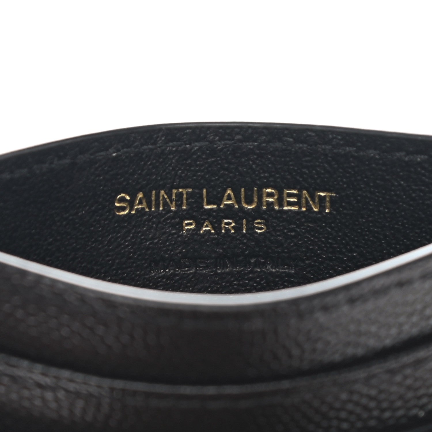 Saint Laurent Grain De Poudre Matelasse Chevron Monogram Credit Card Case Black 6 of 8