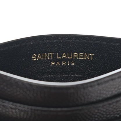 Saint Laurent Grain De Poudre Matelasse Chevron Monogram Credit Card Case Black 6 of 8