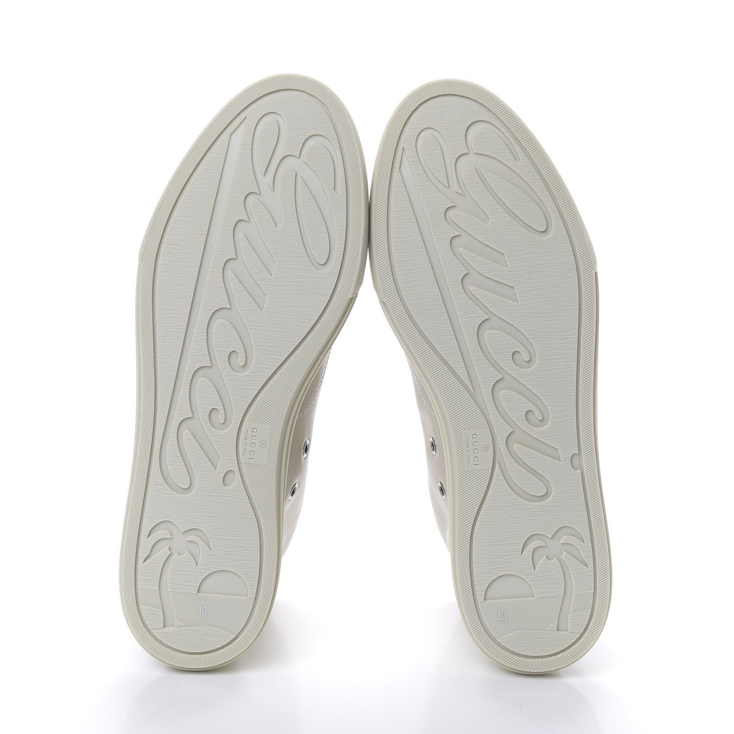 Calfskin Womens High Top Sneakers 40 Mystic White