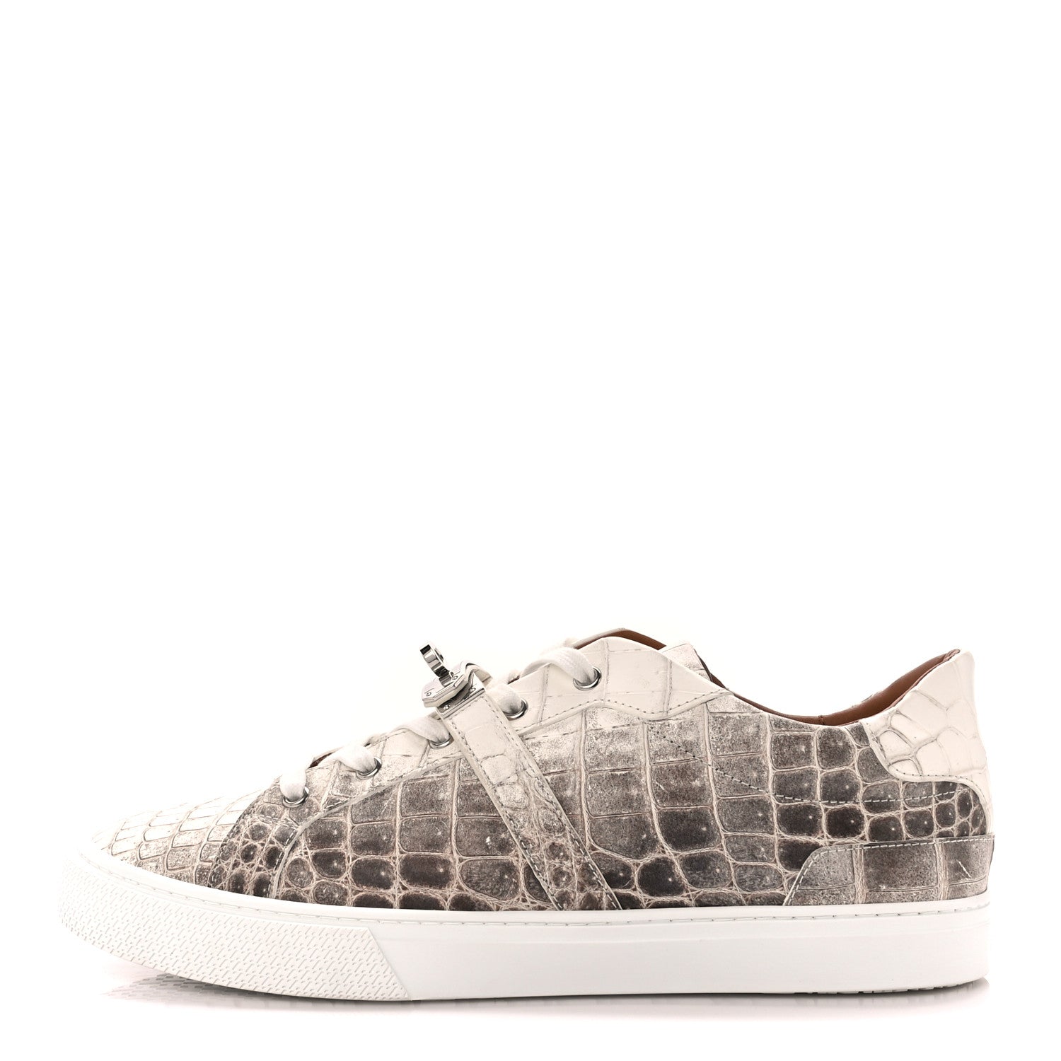 Hermes Matte Niloticus Crocodile Himalaya Mens Day Sneaker 43.5 Blanc 1 of 11