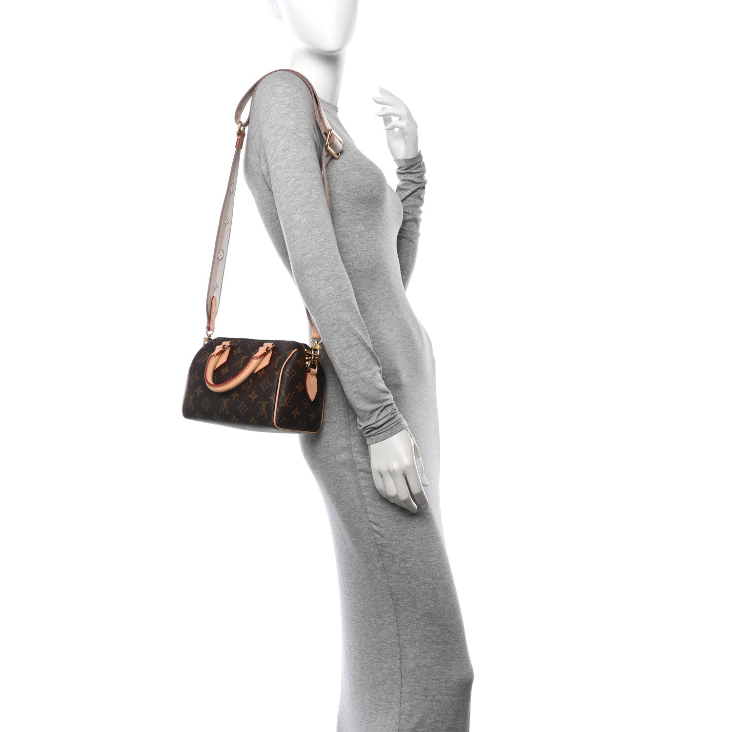 Louis Vuitton Monogram Speedy Bandouliere 20 Beige 2 of 11
