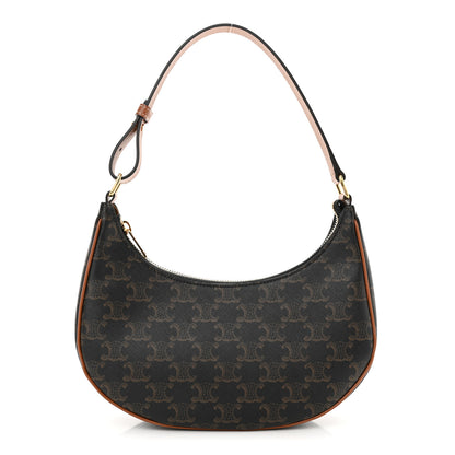 Celine Triomphe Canvas Calfskin Ava Shoulder Bag Tan 1 of 11