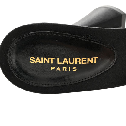 Saint Laurent Crepe Satin Gippy Mule Sandals 36.5 Black 6 of 9