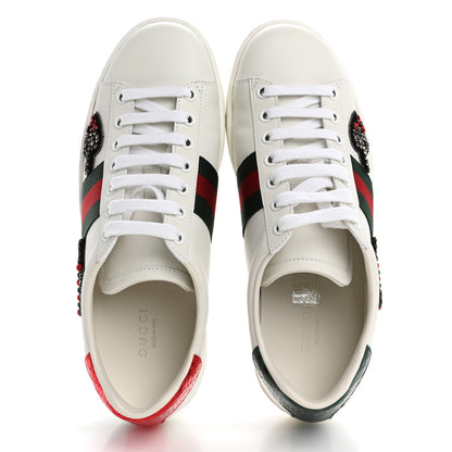 Gucci Calfskin Web Studded Womens Arrow Ace Sneakers 37 White 2 of 11