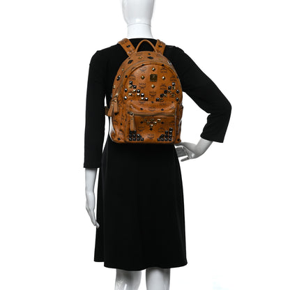 MCM Visetos Studded Small Stark M Backpack Cognac 2 of 17