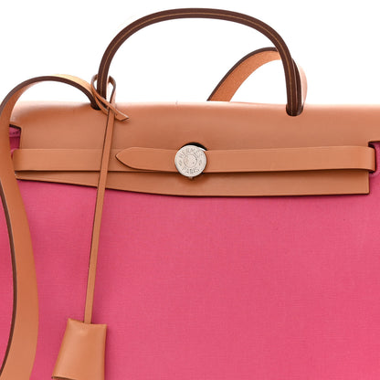 Hermes Vache Hunter Toile Herbag Zip 31 PM Rose Lipstick 9 of 13