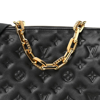 Louis Vuitton Lambskin Embossed Monogram Coussin PM Black 6 of 9