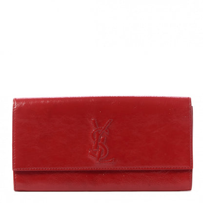 Saint Laurent Textured Patent Small Belle De Jour Clutch Red 1 of 8