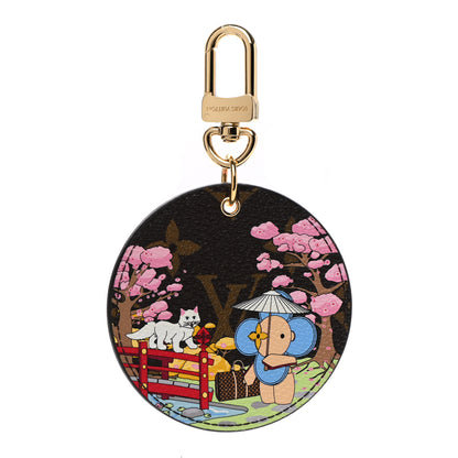 Louis Vuitton Monogram 2021 Christmas Animation Japanese Garden Bag Charm Key Ring Wisteria Pink 1 of 4