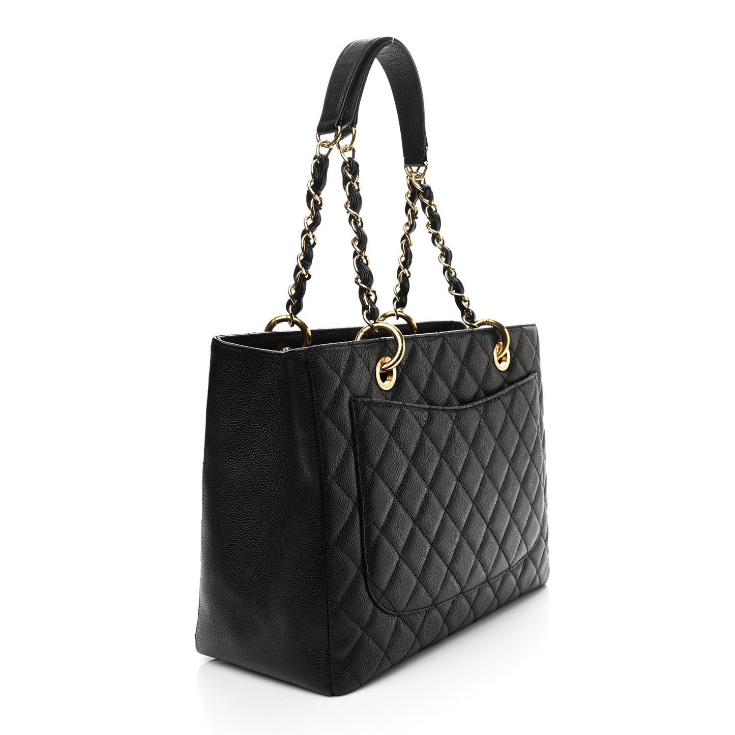 Caviar Quilted Grand Shopping Tote GST Black
