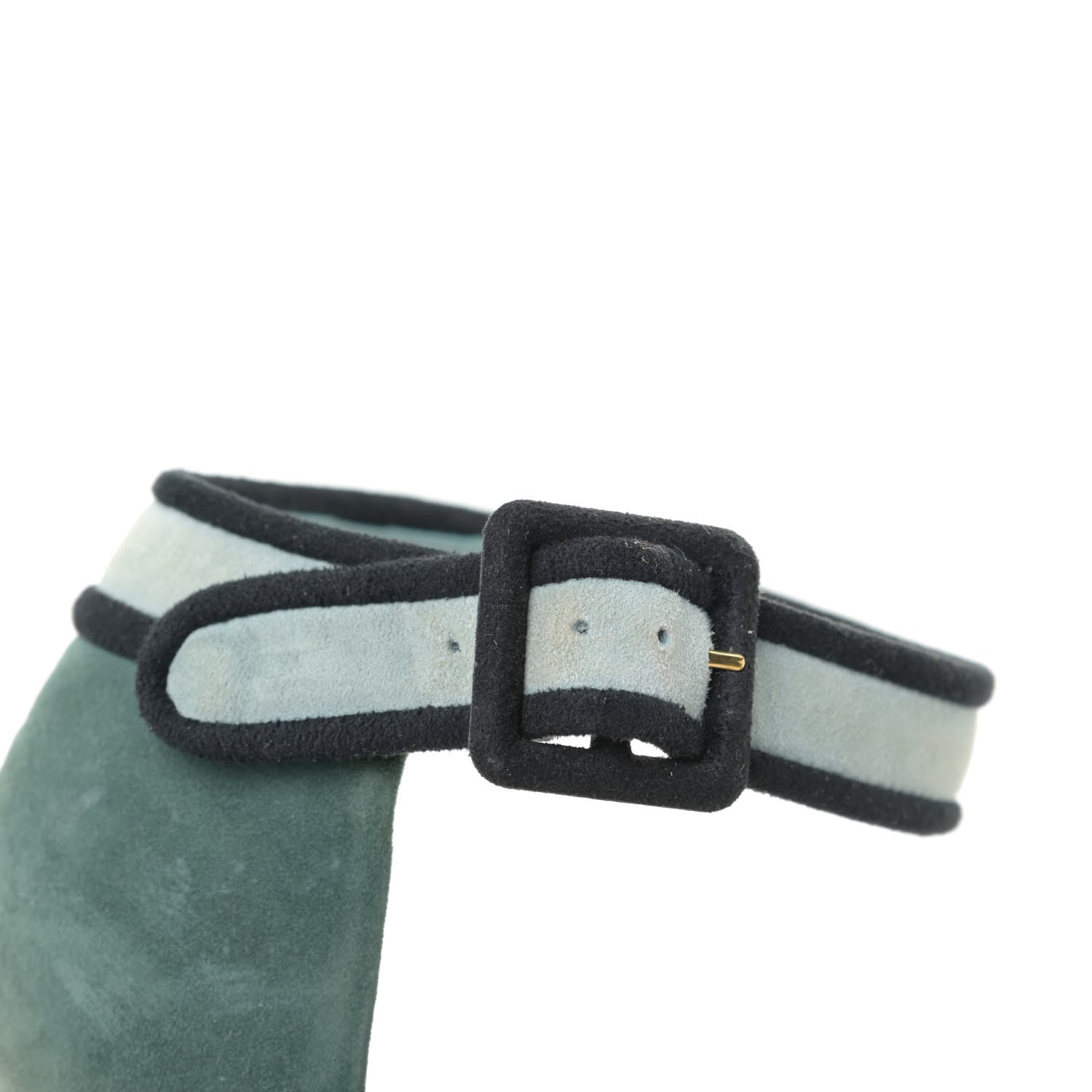 Gucci Suede Dempsey Contrast Ankle Strap Sandals 40 Green Black 16 of 16