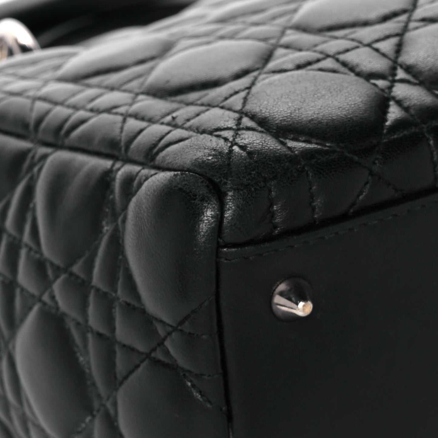 Lambskin Cannage Medium Lady Dior Black