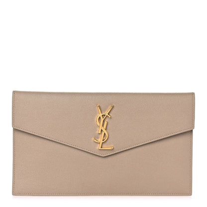 Saint Laurent Grain De Poudre Uptown Pouch Dark Beige 1 of 8