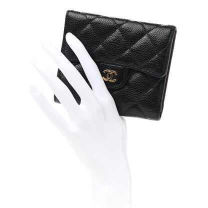 Chanel Caviar Quilted Compact Flap Wallet Black 2 of 8