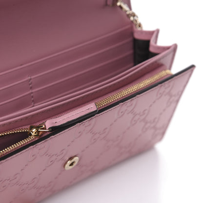 Gucci Guccissima Signature Dice Chain Wallet Carmine Rose 7 of 11