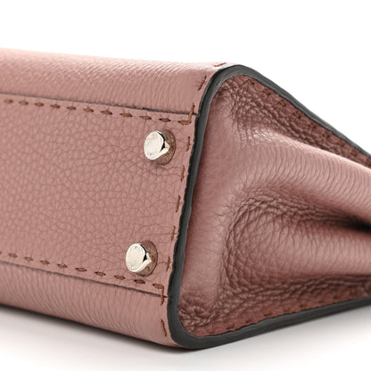 Fendi Cuoio Romano Selleria Bi-Color Mini Peekaboo Iconic Satchel English Rose Camelia 6 of 9
