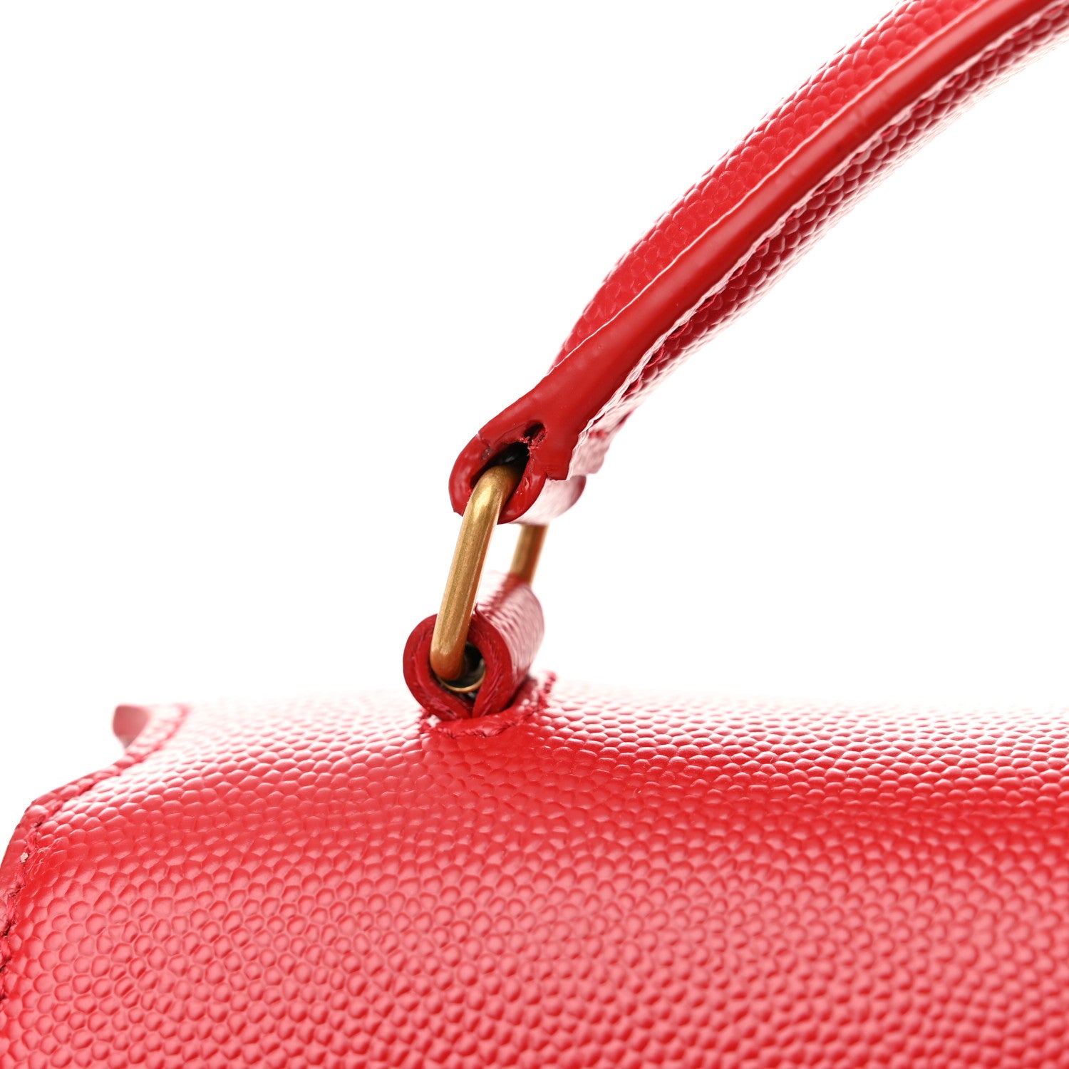 Saint Laurent Grain de Poudre Mini Classic Monogram Cassandra Top Handle Rouge Eros 11 of 11