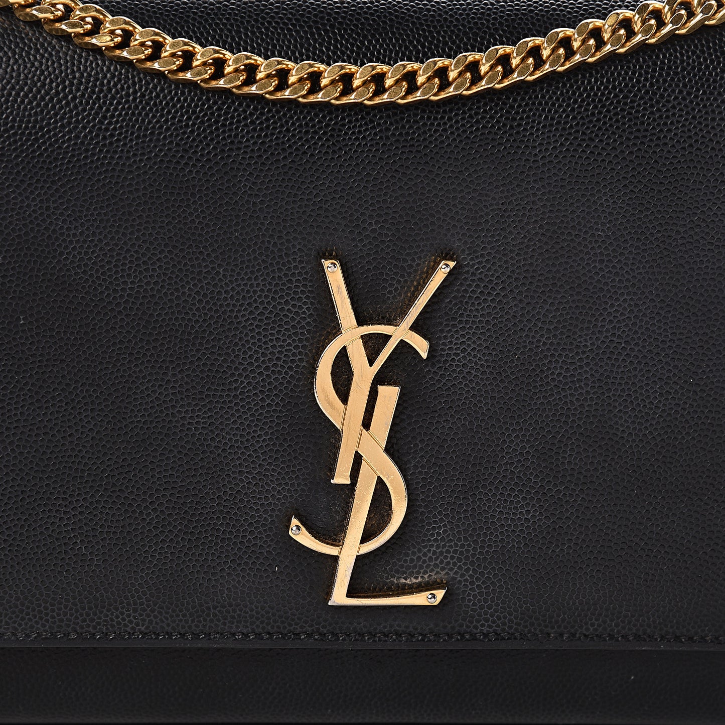 Grain De Poudre Medium Classic Monogram Kate Satchel Black