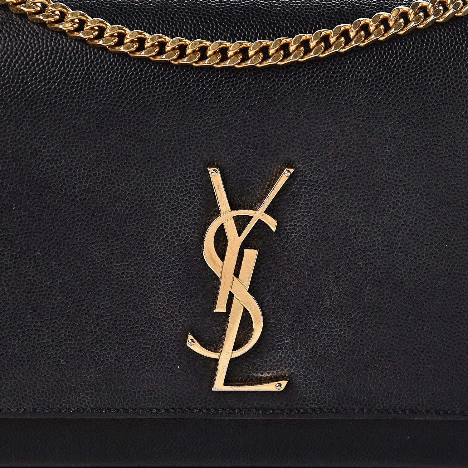 Saint Laurent Grain De Poudre Medium Classic Monogram Kate Satchel Black 8 of 11