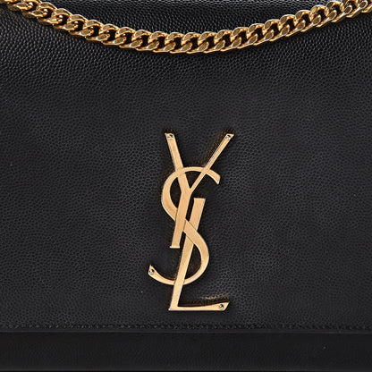 Saint Laurent Grain De Poudre Medium Classic Monogram Kate Satchel Black 8 of 11