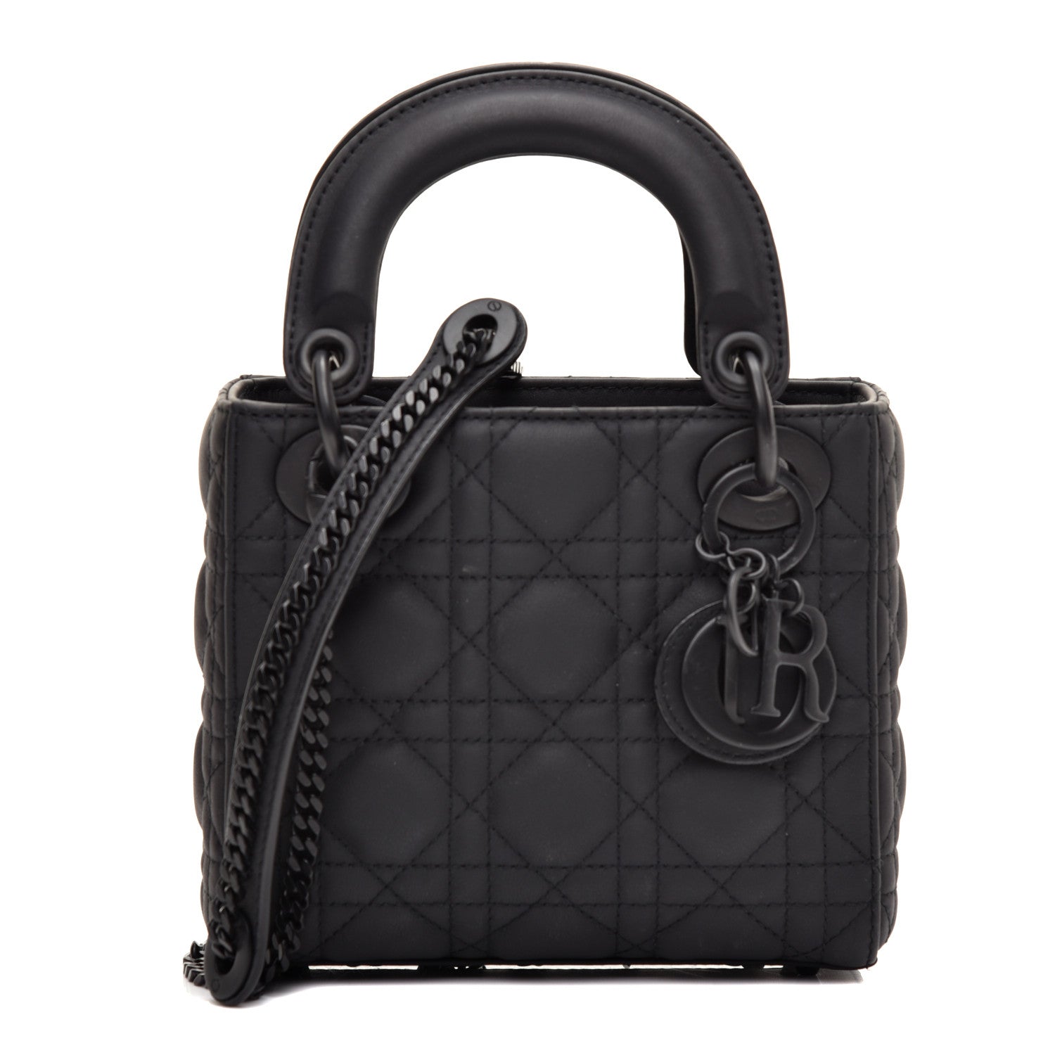 Christian Dior Ultra Matte Calfskin Cannage Mini Lady Dior Black 1 of 9