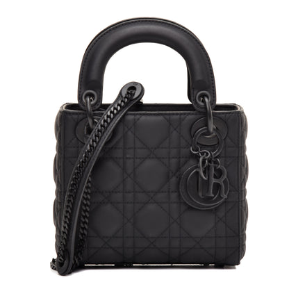 Christian Dior Ultra Matte Calfskin Cannage Mini Lady Dior Black 1 of 9