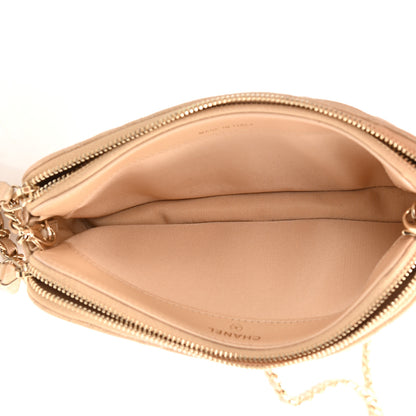 Chanel Iridescent Caviar Quilted Small Clutch With Chain Beige 5 of 10
