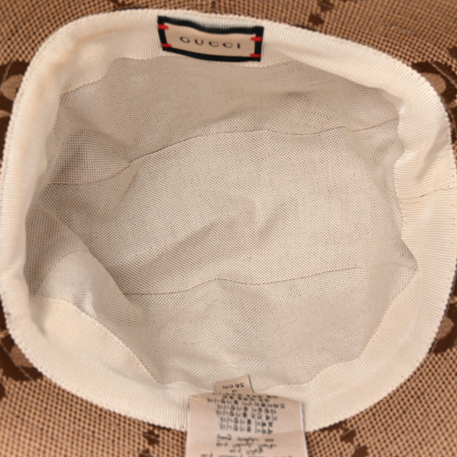 Gucci Monogram Jumbo GG Bucket Hat S Camel Ebony New Acero 7 of 10