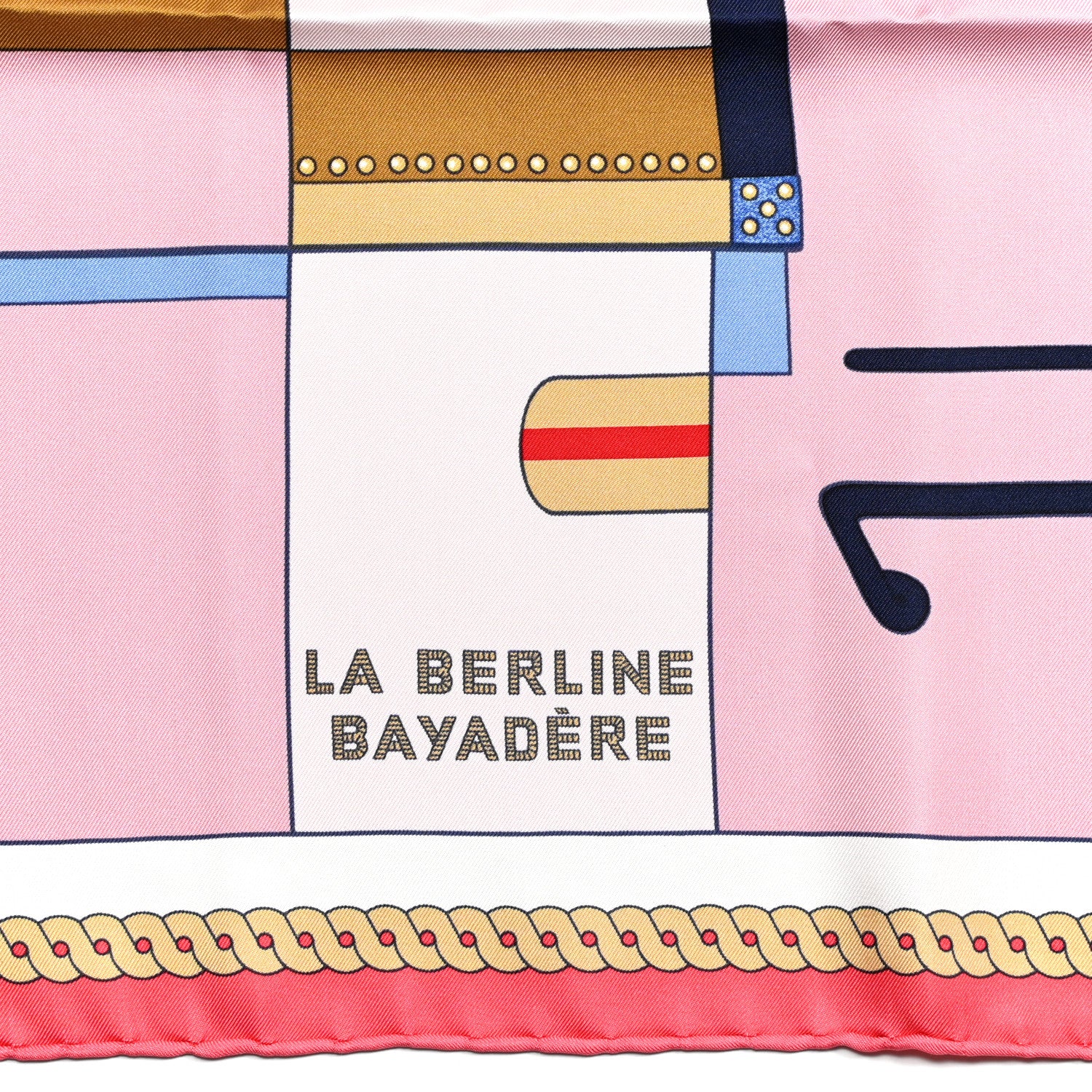 Hermes Silk La Berline Bayadere Scarf 90 Vieux Rose Rouge 3 of 6