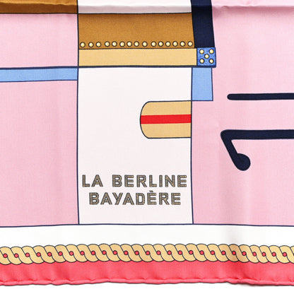 Hermes Silk La Berline Bayadere Scarf 90 Vieux Rose Rouge 3 of 6