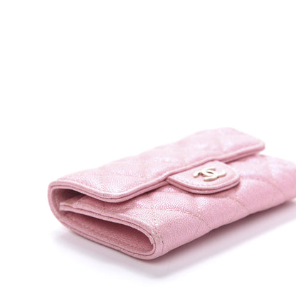 Chanel Iridescent Caviar Quilted Flap Card Holder Rose Pink 6 of 13