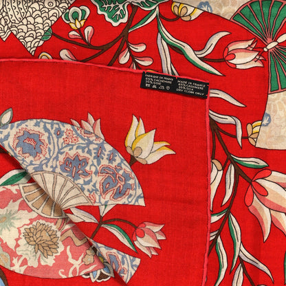 Hermes Cashmere Silk Fleurs et Papillons de Tissus Shawl 140 4 of 5
