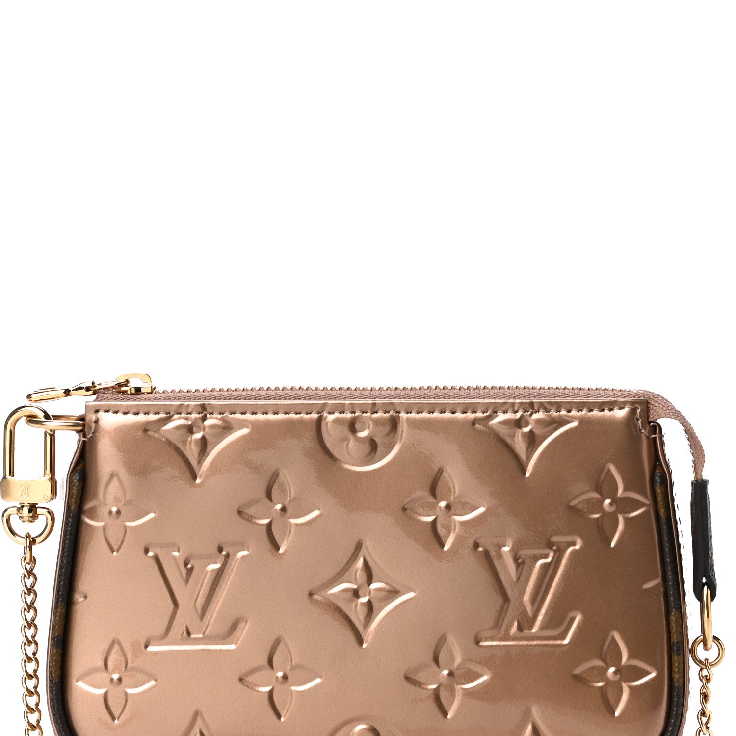 Louis Vuitton Metallic Vernis Mini Pochette Accessories Rose Gold 7 of 9