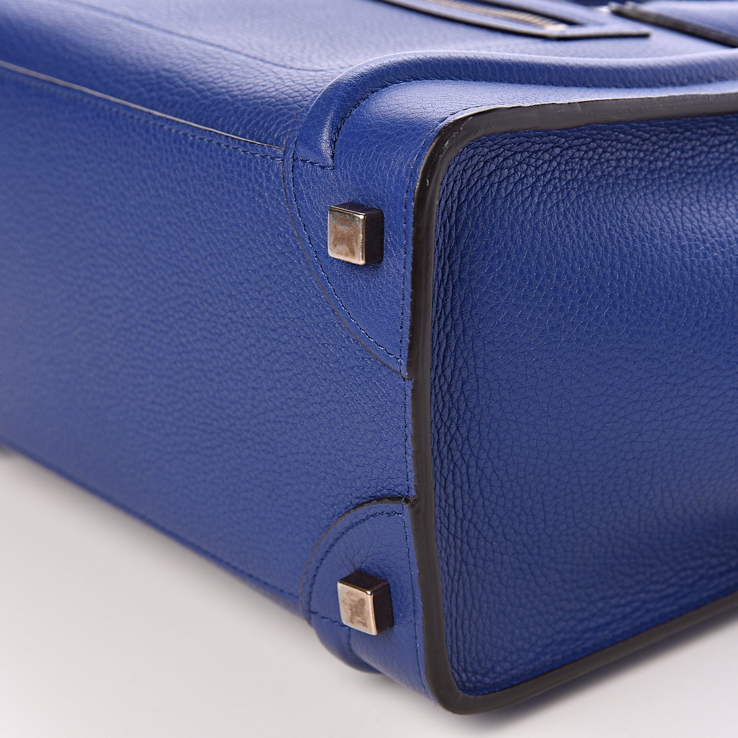 Drummed Calfskin Micro Luggage Indigo