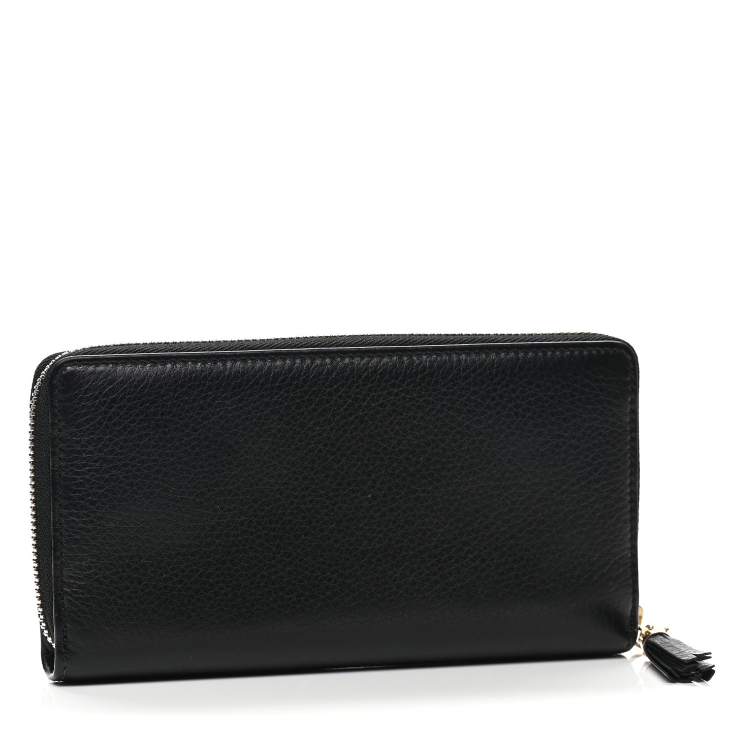 Pebbled Calfskin Soho Zip Around Wallet Black