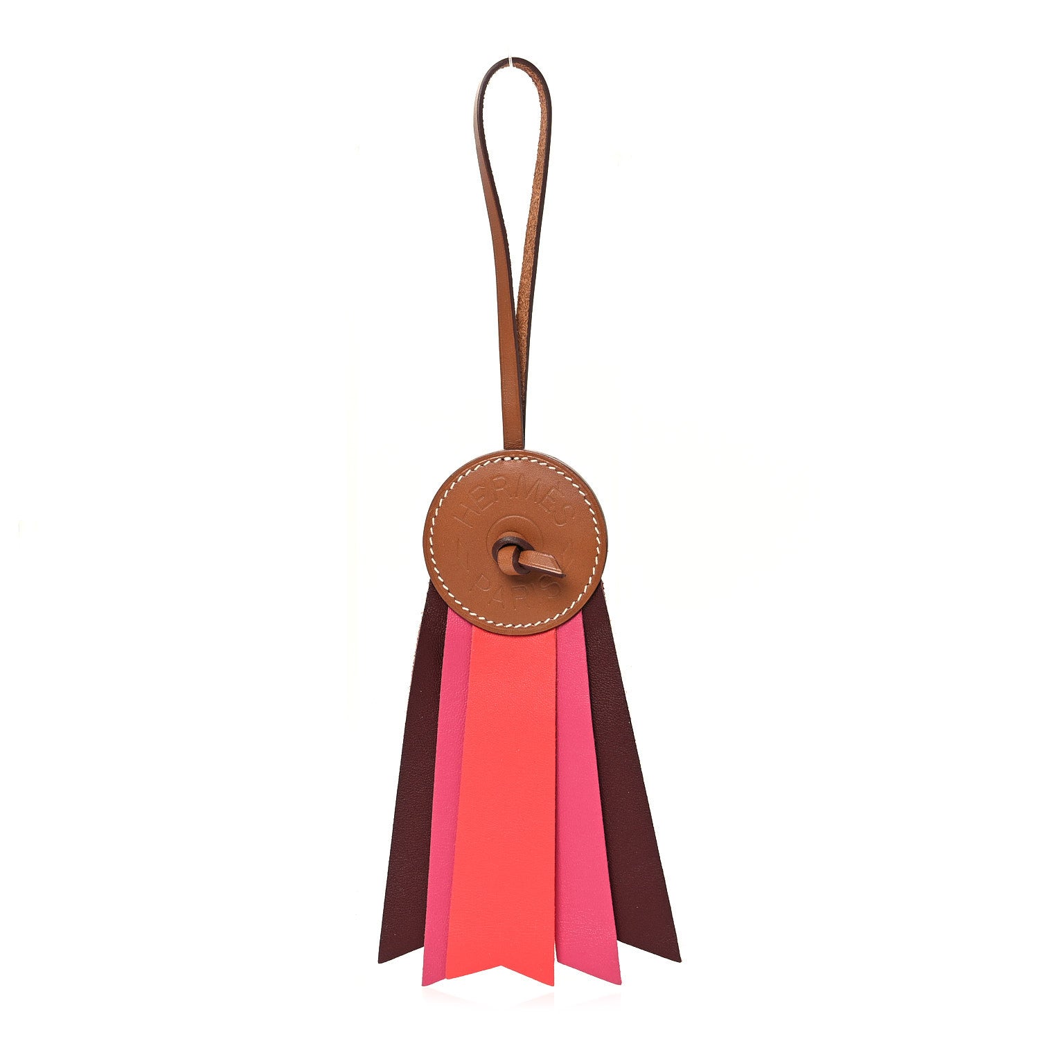 Hermes Vache Hunter Milo Lambskin Paddock Flot Bag Charm Rose Shocking Rouge H Rose Jaipur 1 of 4