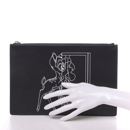 Givenchy Calfskin Bambi Print Medium Cosmetic Pouch Black 2 of 7