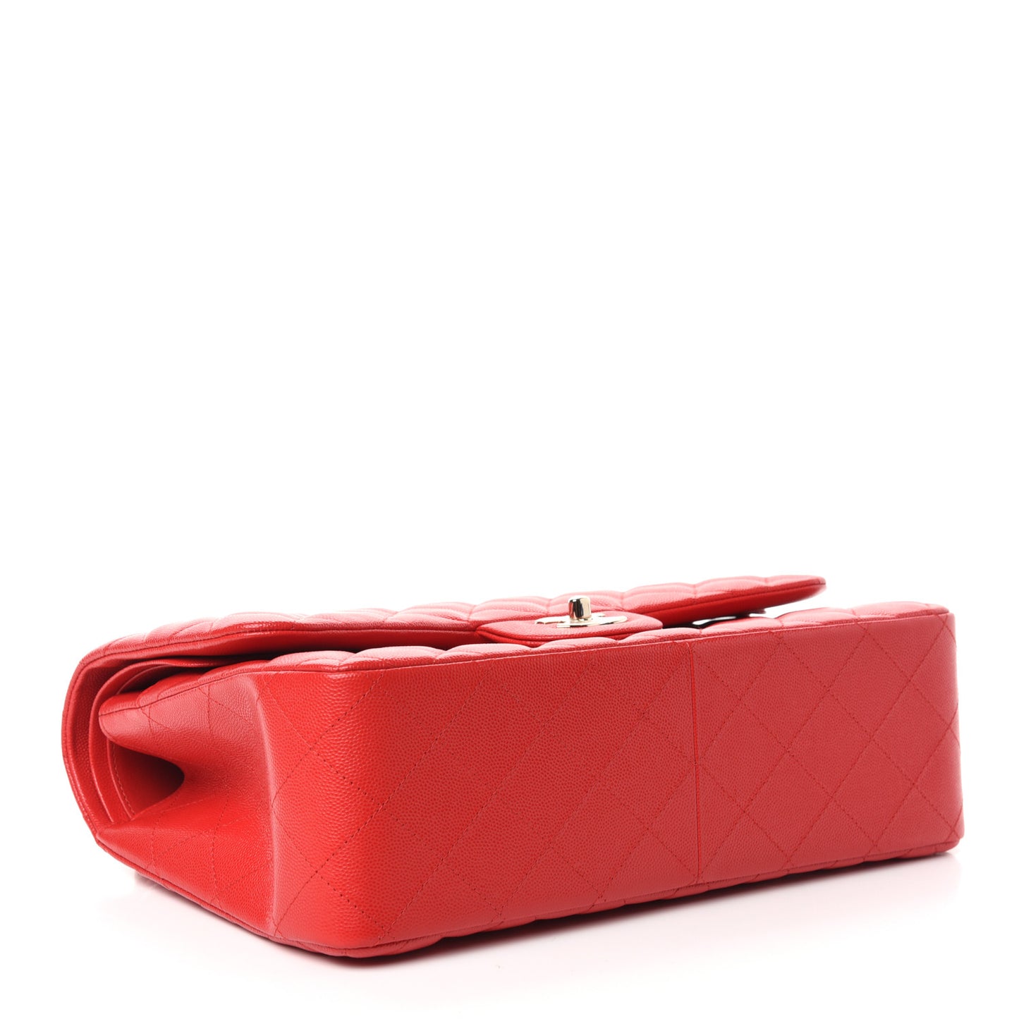 Caviar Quilted Jumbo Double Flap Red