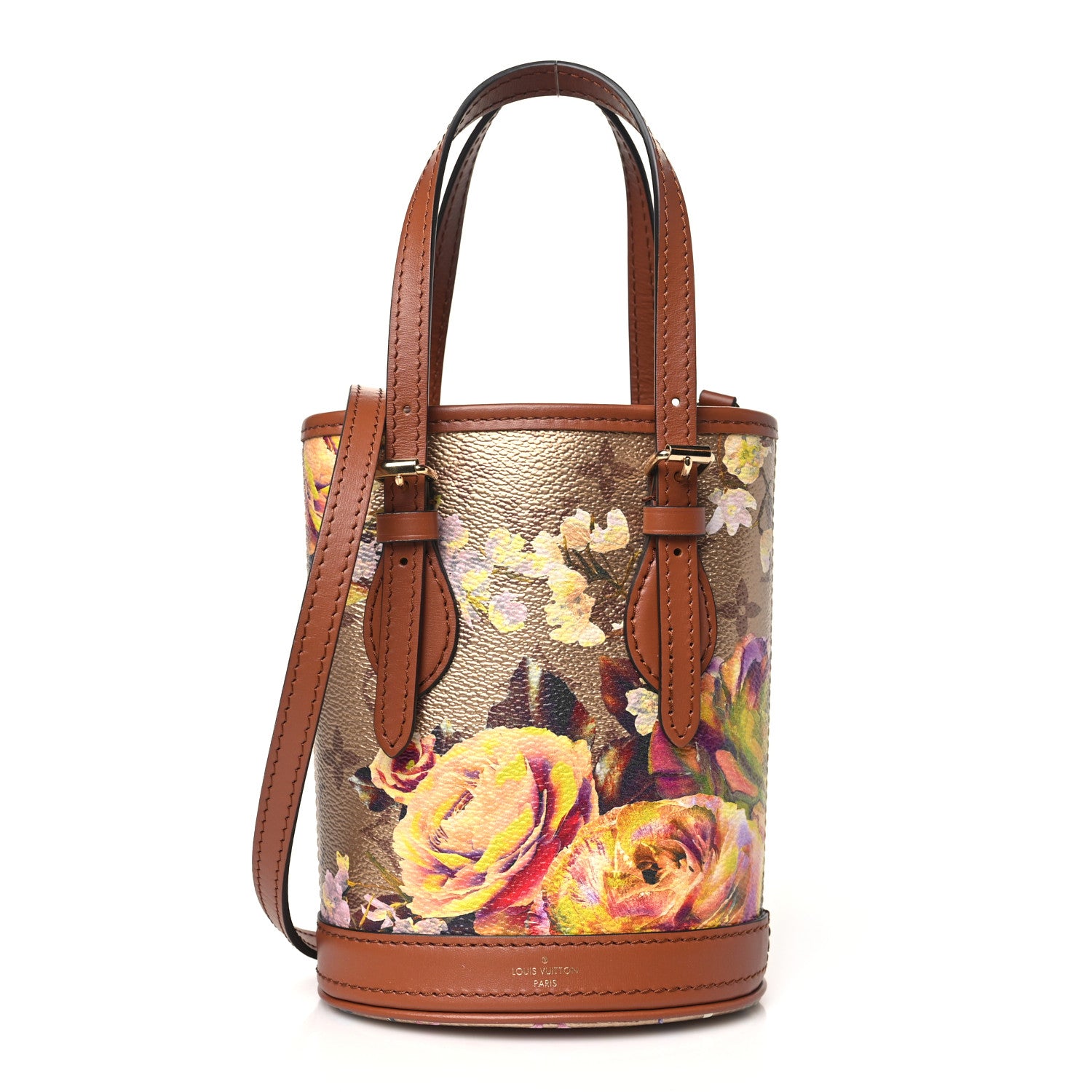 Louis Vuitton Metallic Monogram LV Garden Nano Bucket Bag Gold 1 of 11