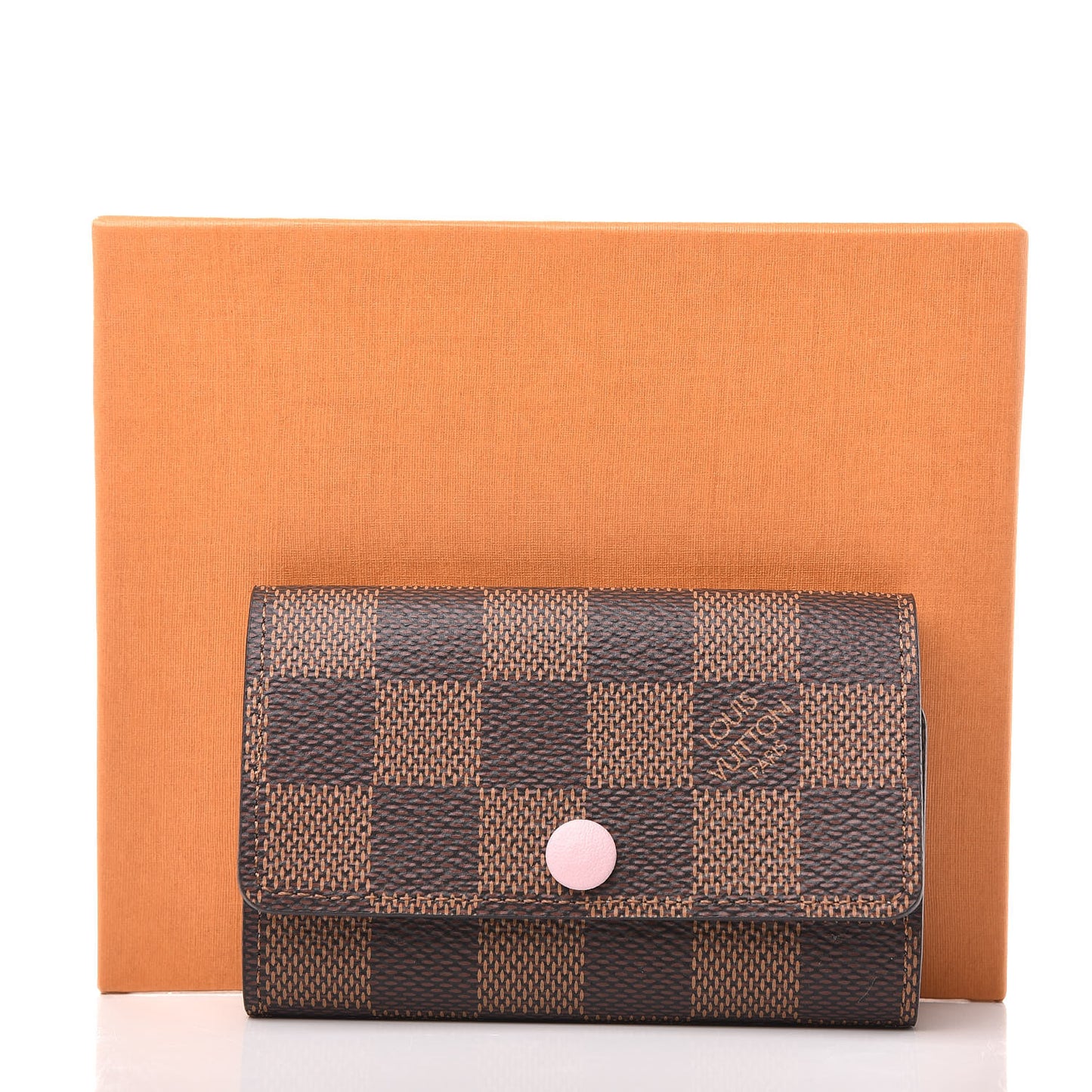 Damier Ebene Multicles 6 Key Holder Rose Ballerine