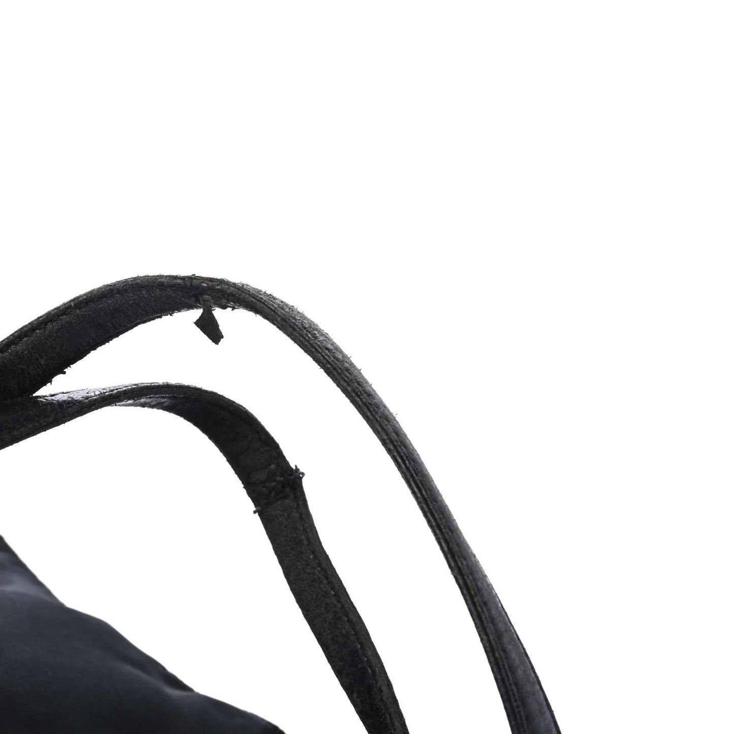 Tessuto Nylon Calfskin Shoulder Bag Black