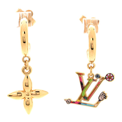 Louis Vuitton LV X TM Superflat Earrings Gold Multicolor 1 of 6