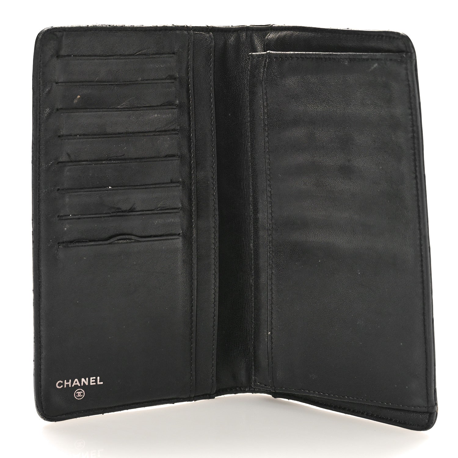 Chanel Patent Calfskin Quilted Yen Wallet Black 5 of 13